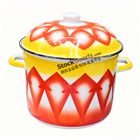 High Quality Arabic Style Enamel Deep Stew Pot, Enamel Lid, Enamel Metal Hollow Handle, Multiple Sizes & Styles Available